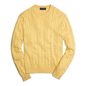 Supima Cable Crewneck Sweater - Yellow Heather